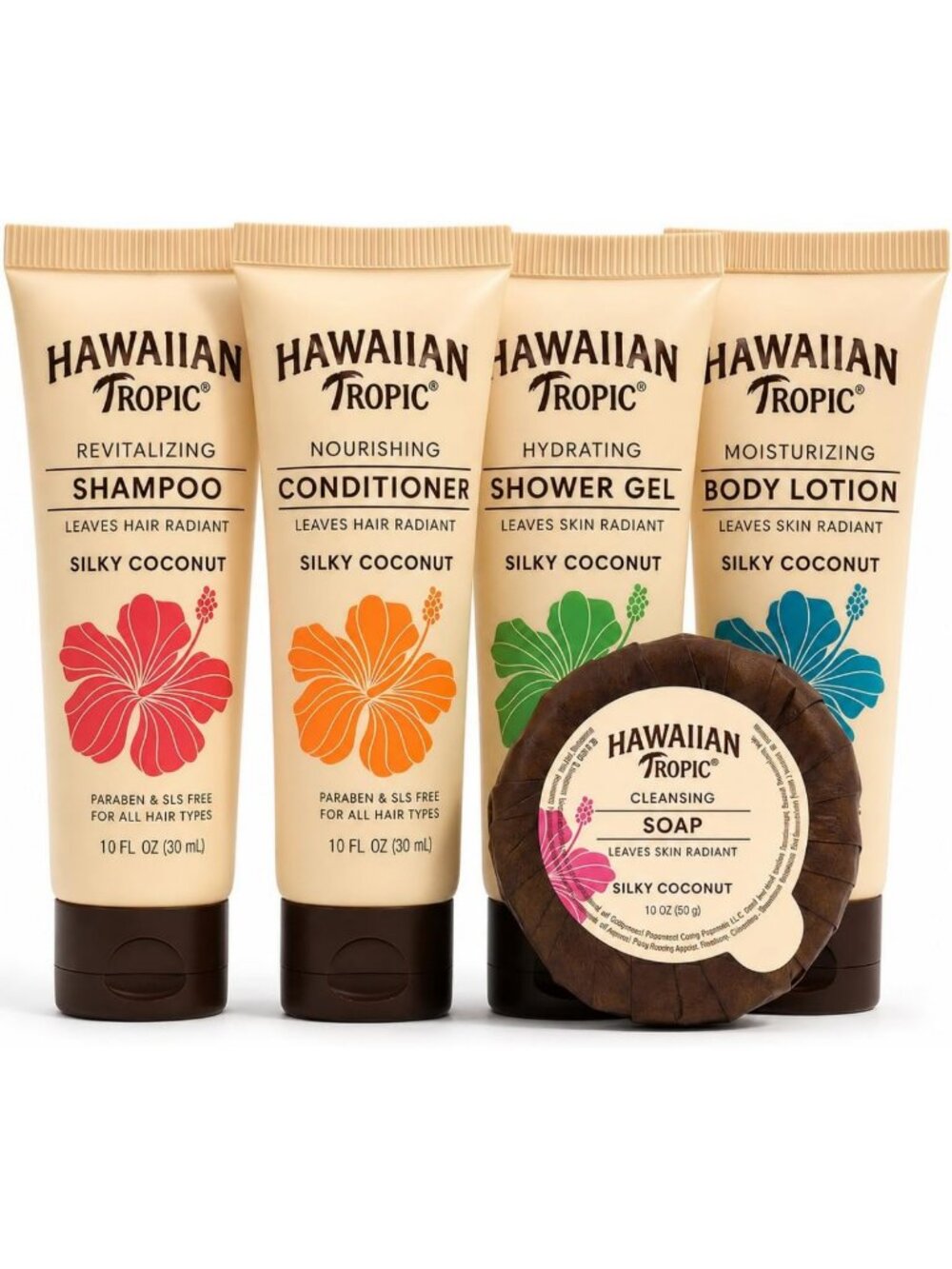 Travel Size Toiletries Kit - 150 Pack Coconut Shampoo, Conditioner, Body Wash